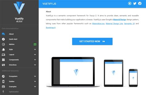 Vue.js Material Component Framework — Vuetify.js.